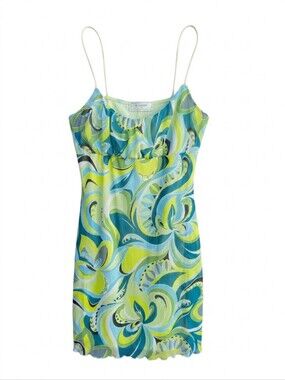 No Comment Abstract Print Spaghetti Strap Mesh Dress XL